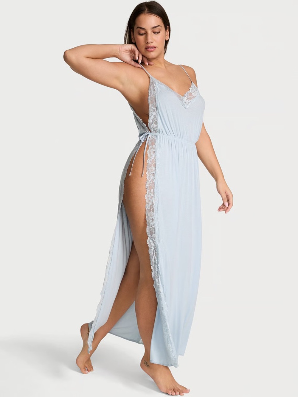 Victoria's Secret SoSoft™ Modal Ribbed Lace-Trim Long Slip Dress